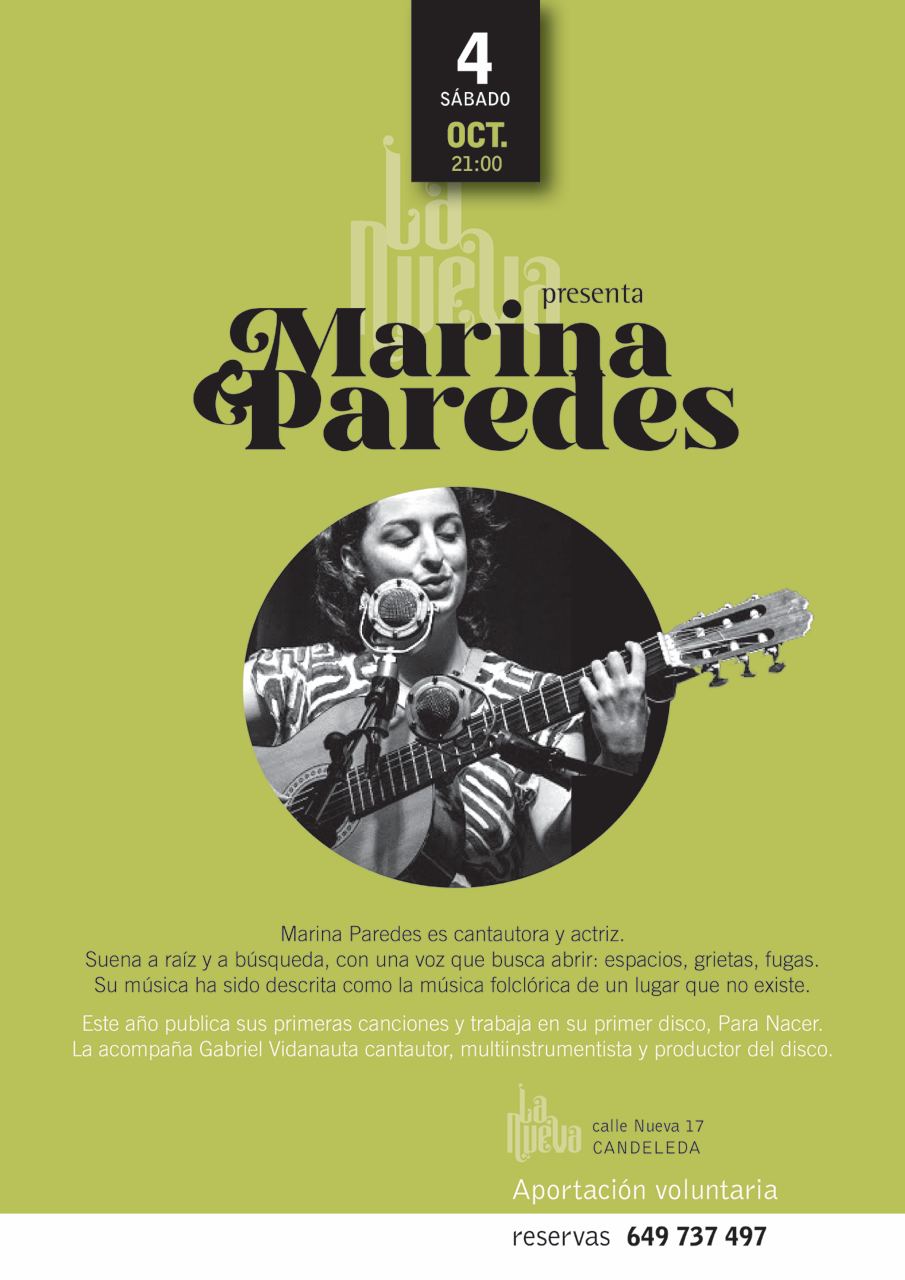Concierto Marina Paredes 4 de Octubre